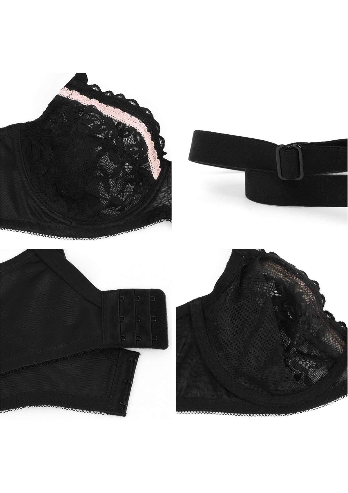 Jessamine Contrast Color Lace Underwire Bra