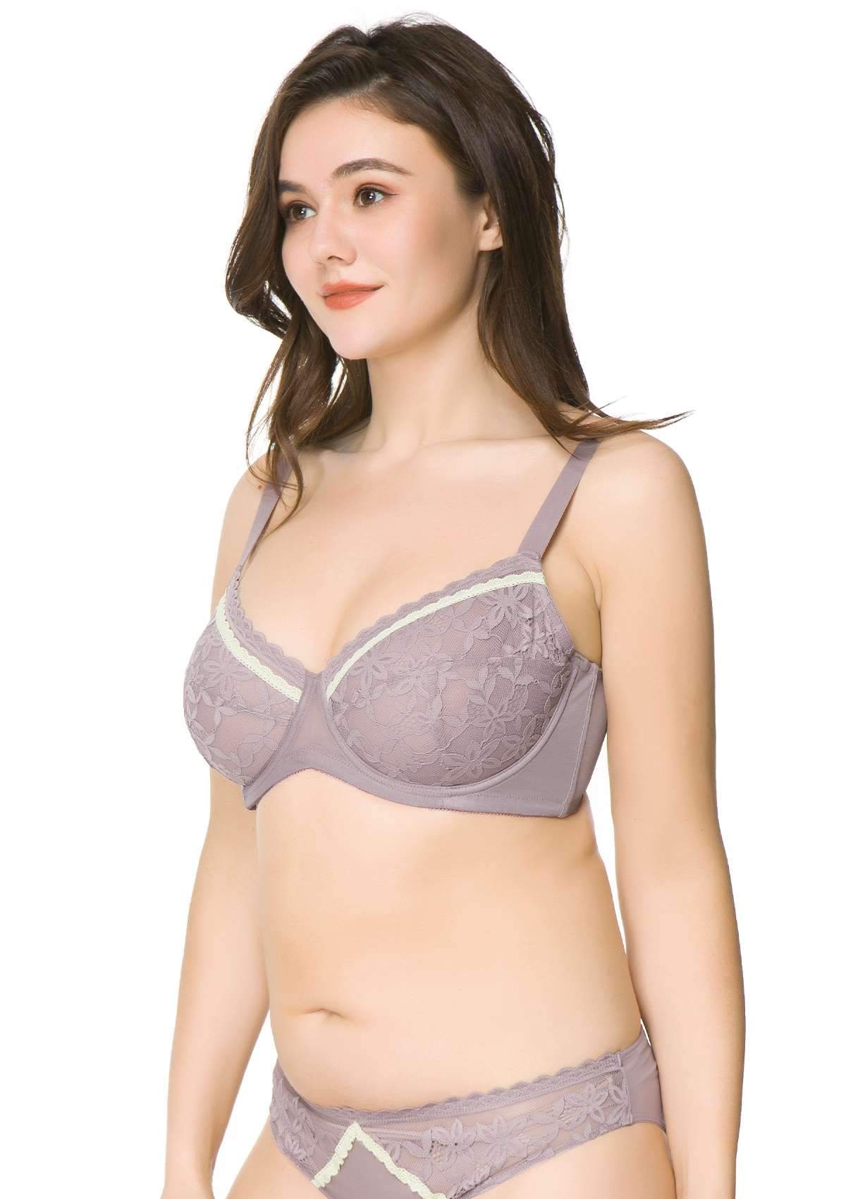 Jessamine Contrast Color Lace Underwire Bra