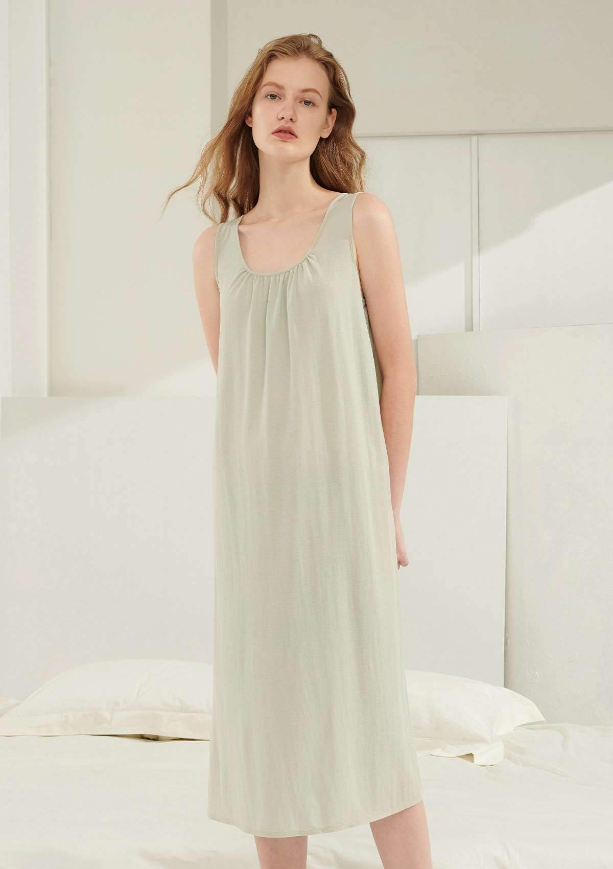 HSIA Sleeveless Sleepdress with U-Shape Neckline