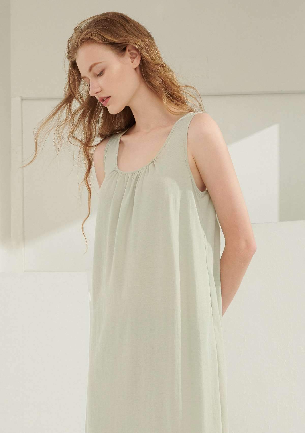 HSIA Sleeveless Sleepdress with U-Shape Neckline