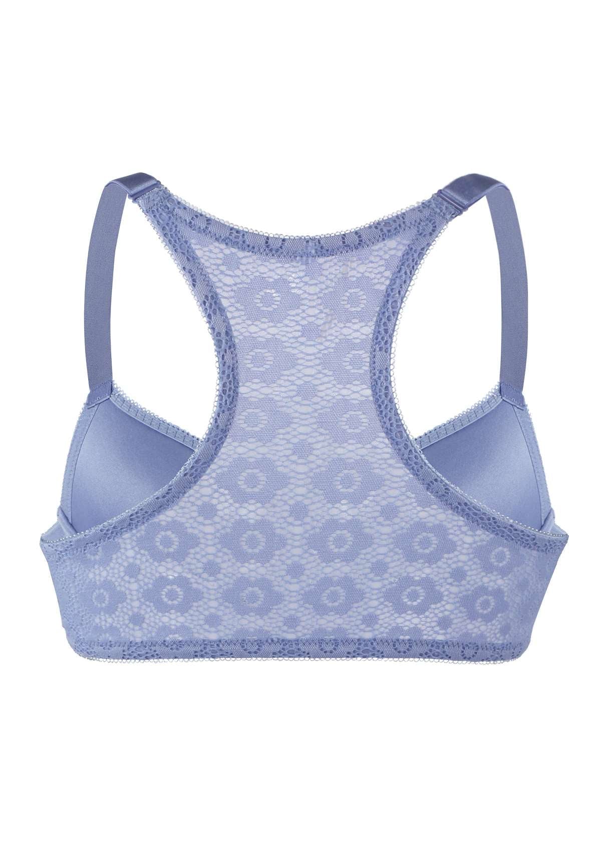 Serena Front-Close Lace-Back Racerback Underwire Bra