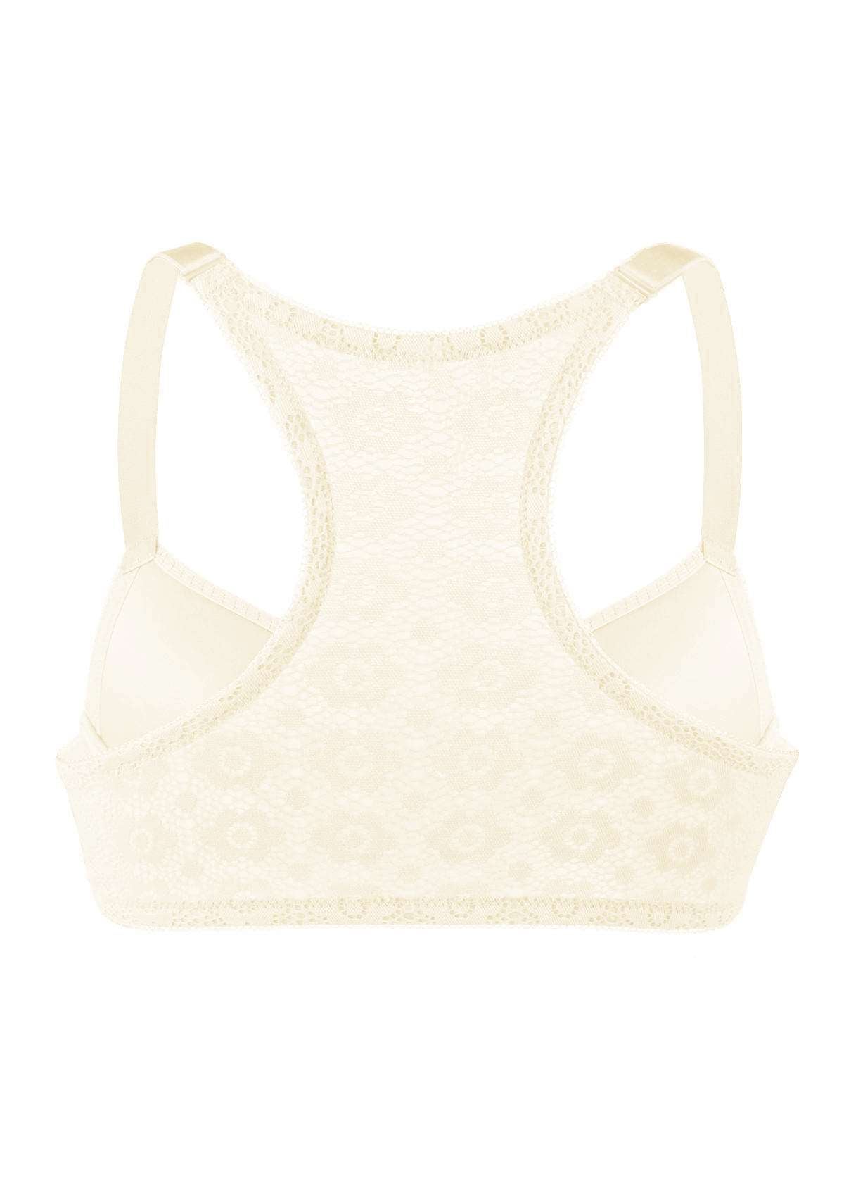 Serena Front-Close Lace-Back Racerback Underwire Bra