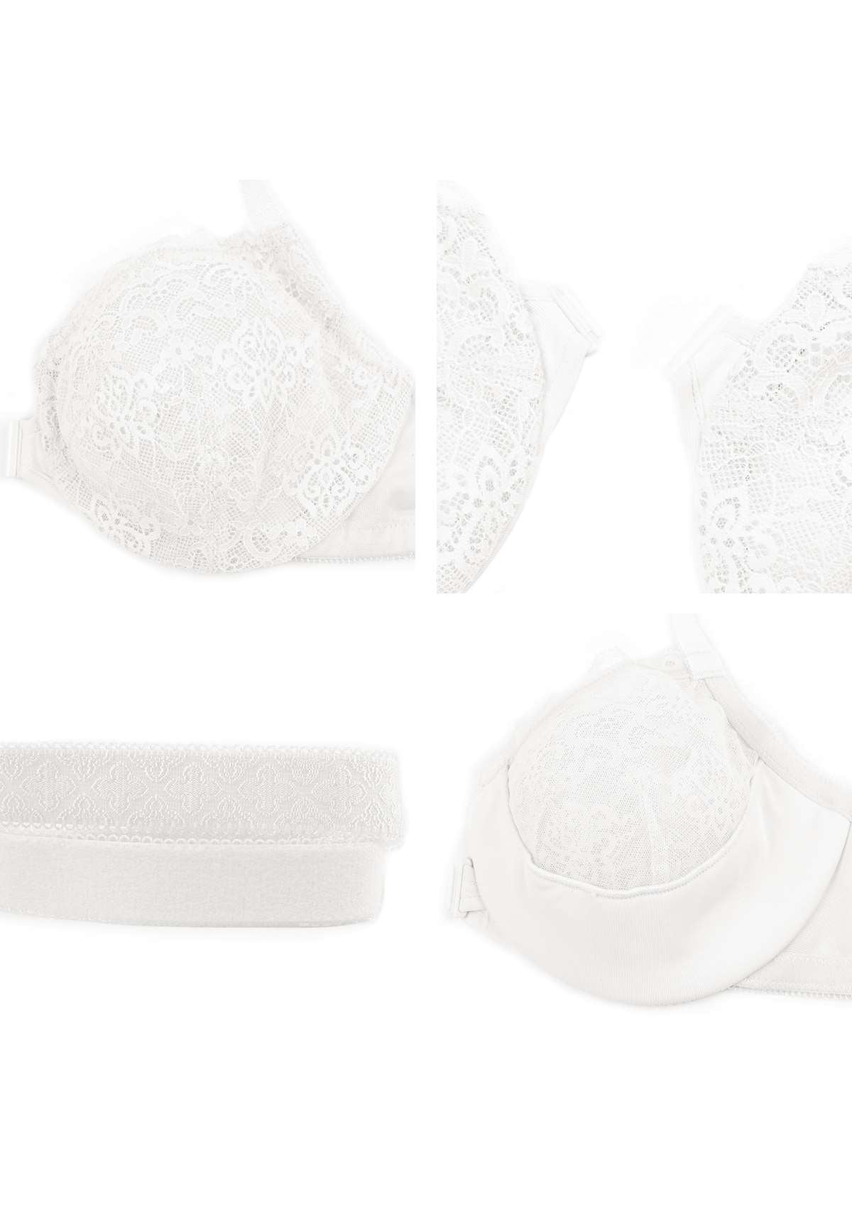 Nymphaea Front-Close Retro Floral Lace Unlined Bra