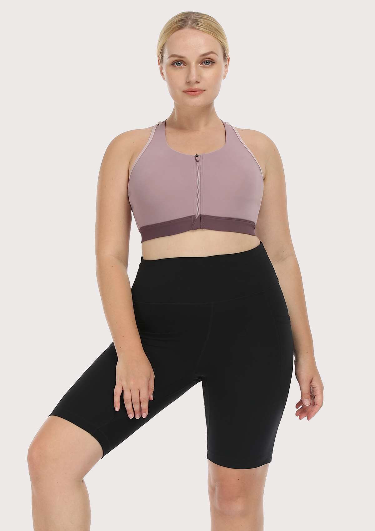 HSIA Front Zip Medium-Impact Sports Bra