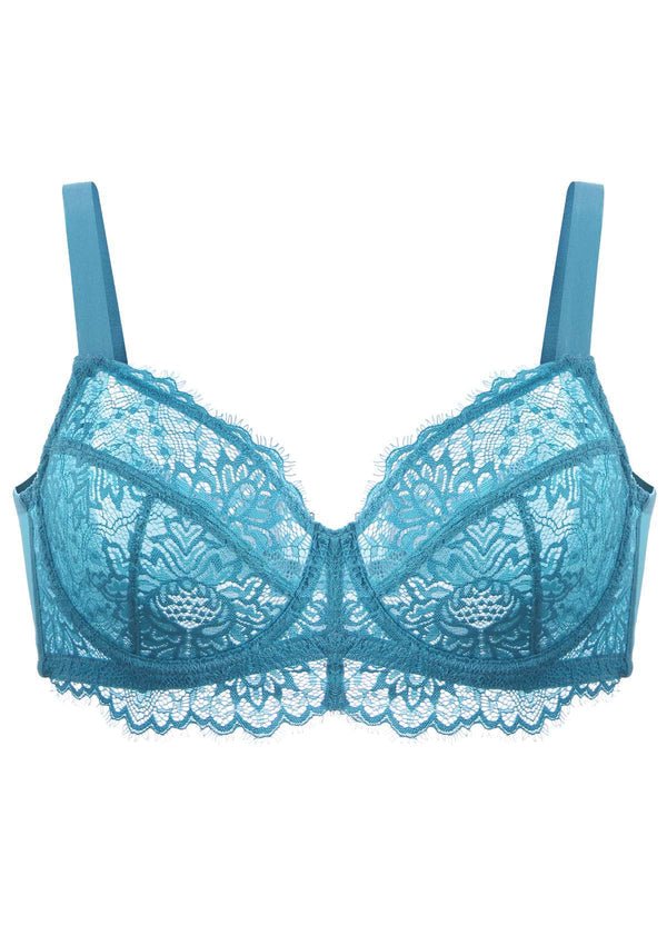 HSIA Horizon Blue Sunflower Underwire Lace Bra