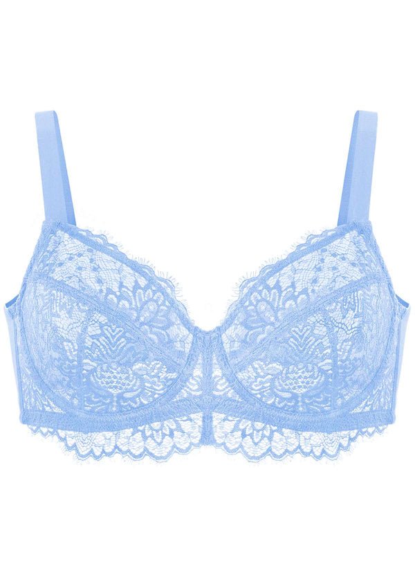 HSIA Horizon Blue Sunflower Underwire Lace Bra