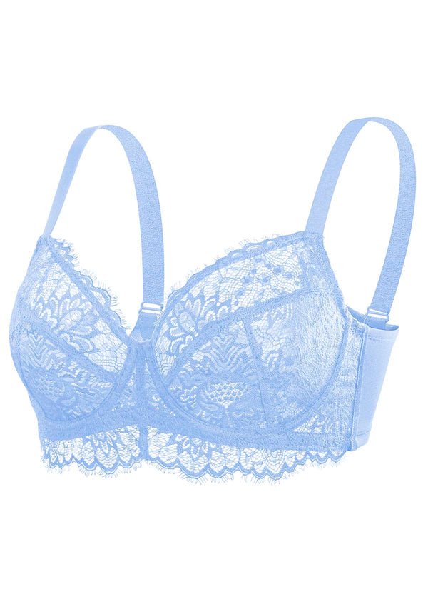 HSIA Horizon Blue Sunflower Underwire Lace Bra