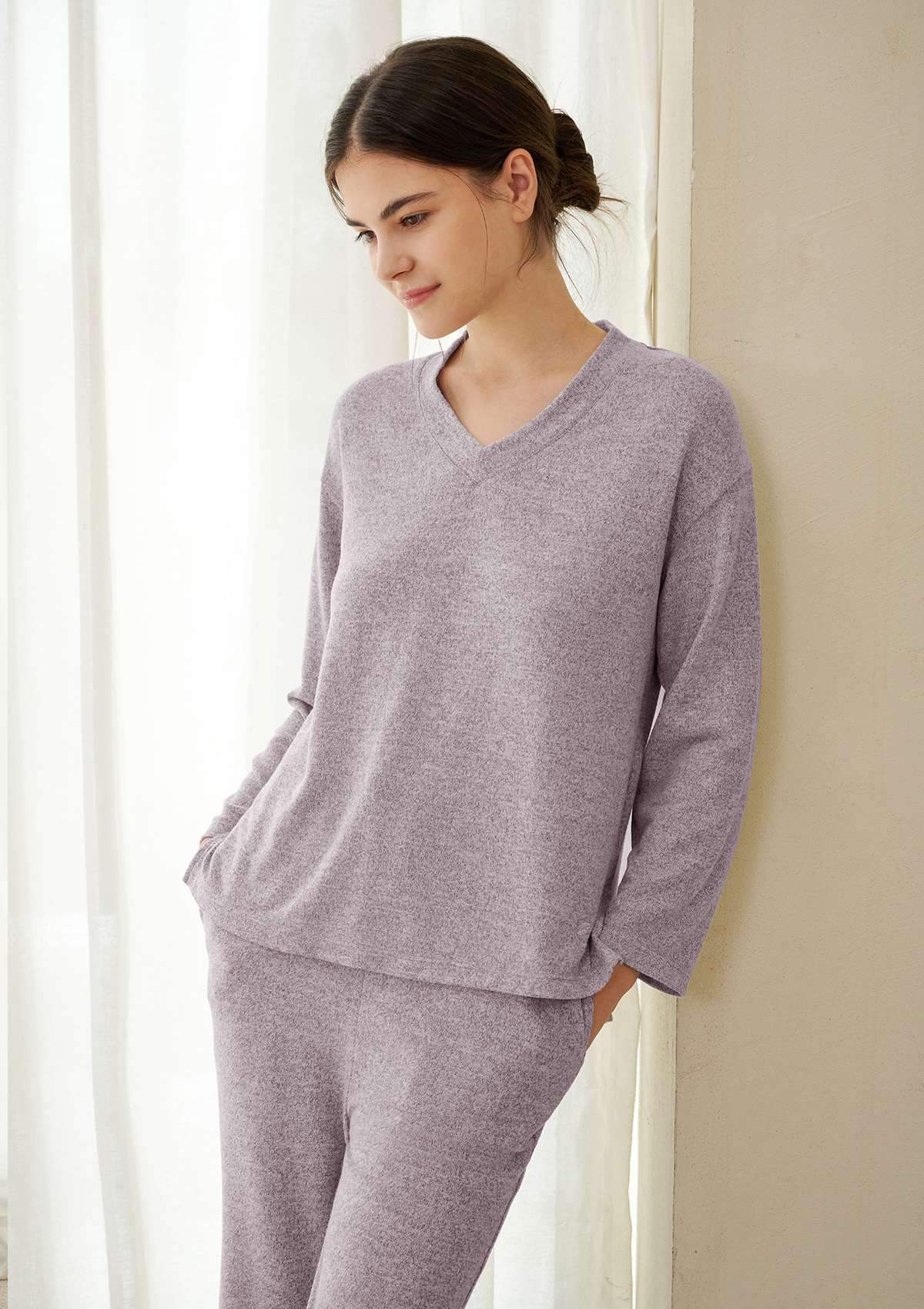 HSIA Knit Long Sleeve Pajama Set