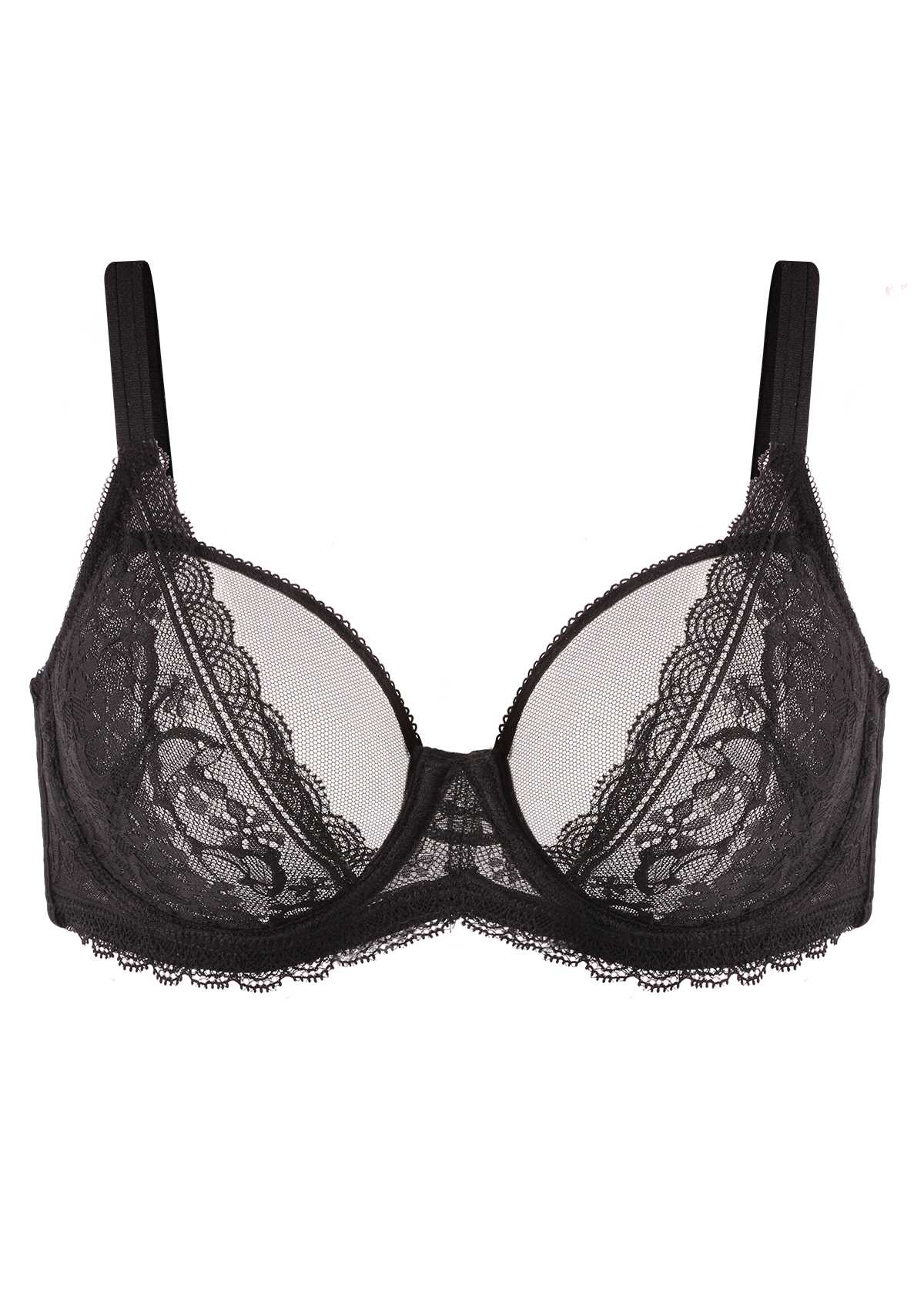 HSIA Lace Dolphin Black Underwire Bra Set