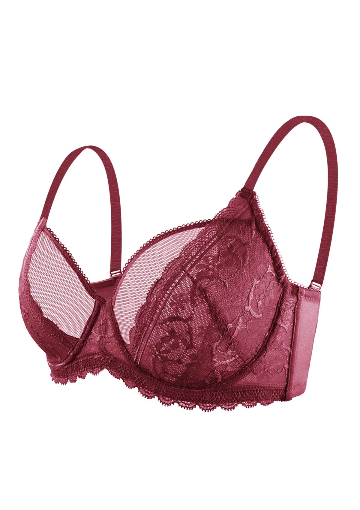 HSIA Lace Dolphin Burgundy Underwire Bra Set