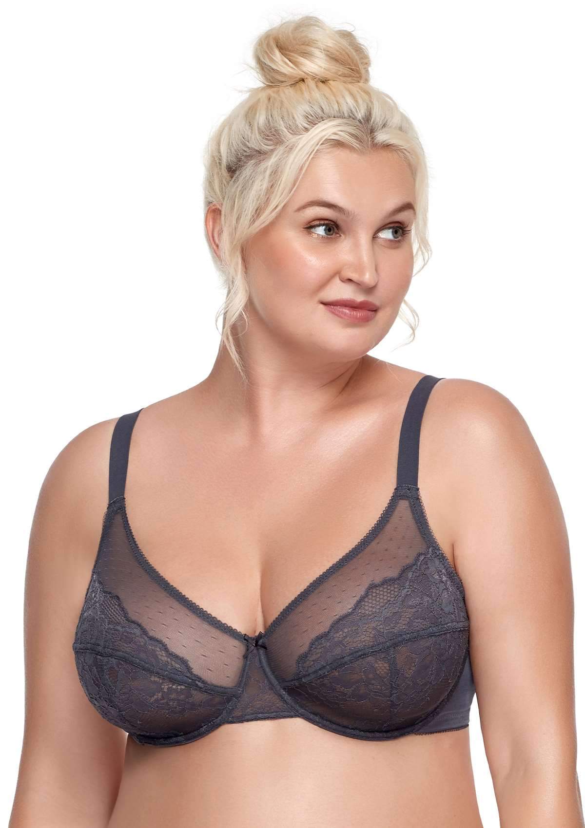 Enchante Lace Dark Gray Underwire Bra Set