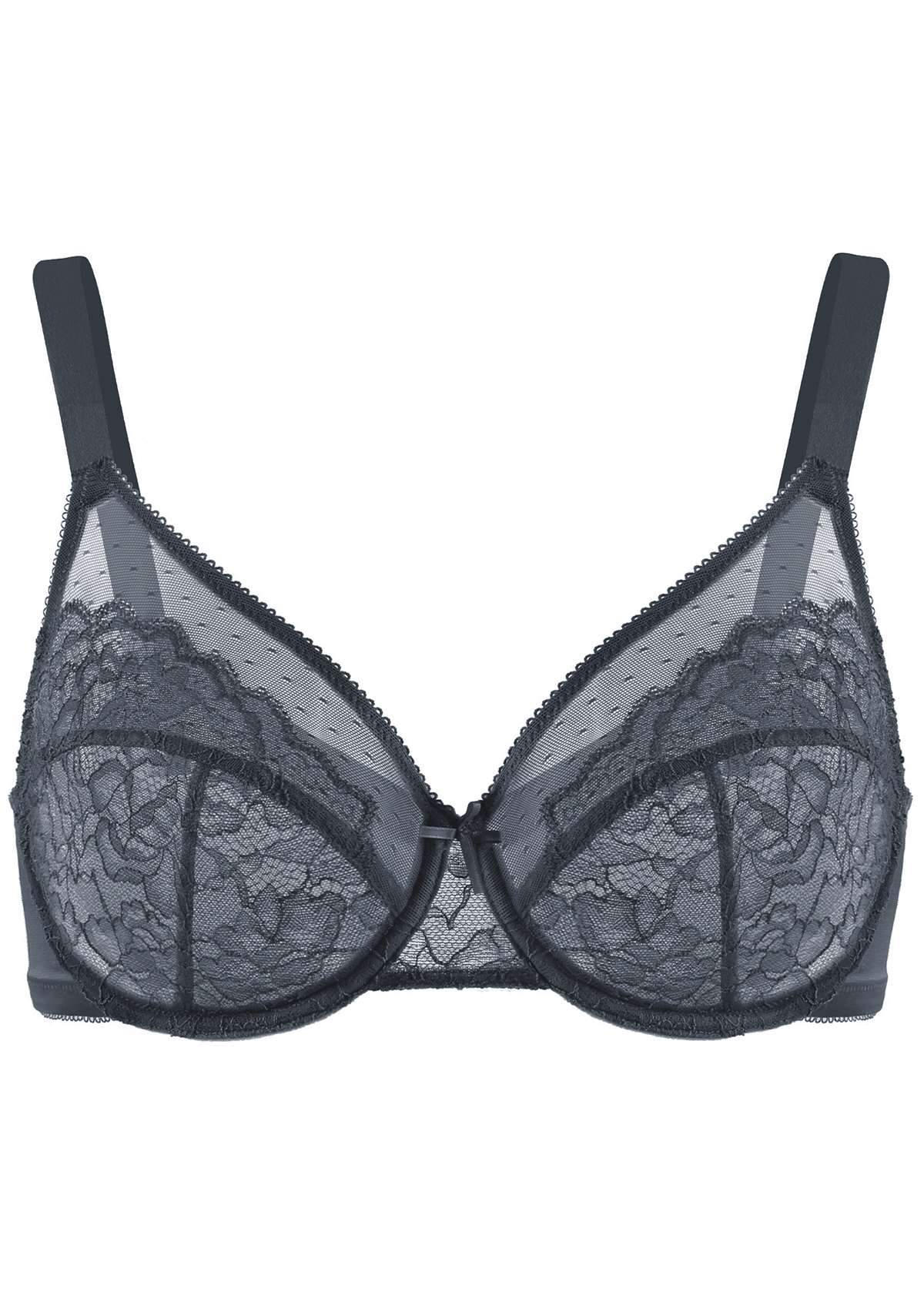 Enchante Lace Dark Gray Underwire Bra Set