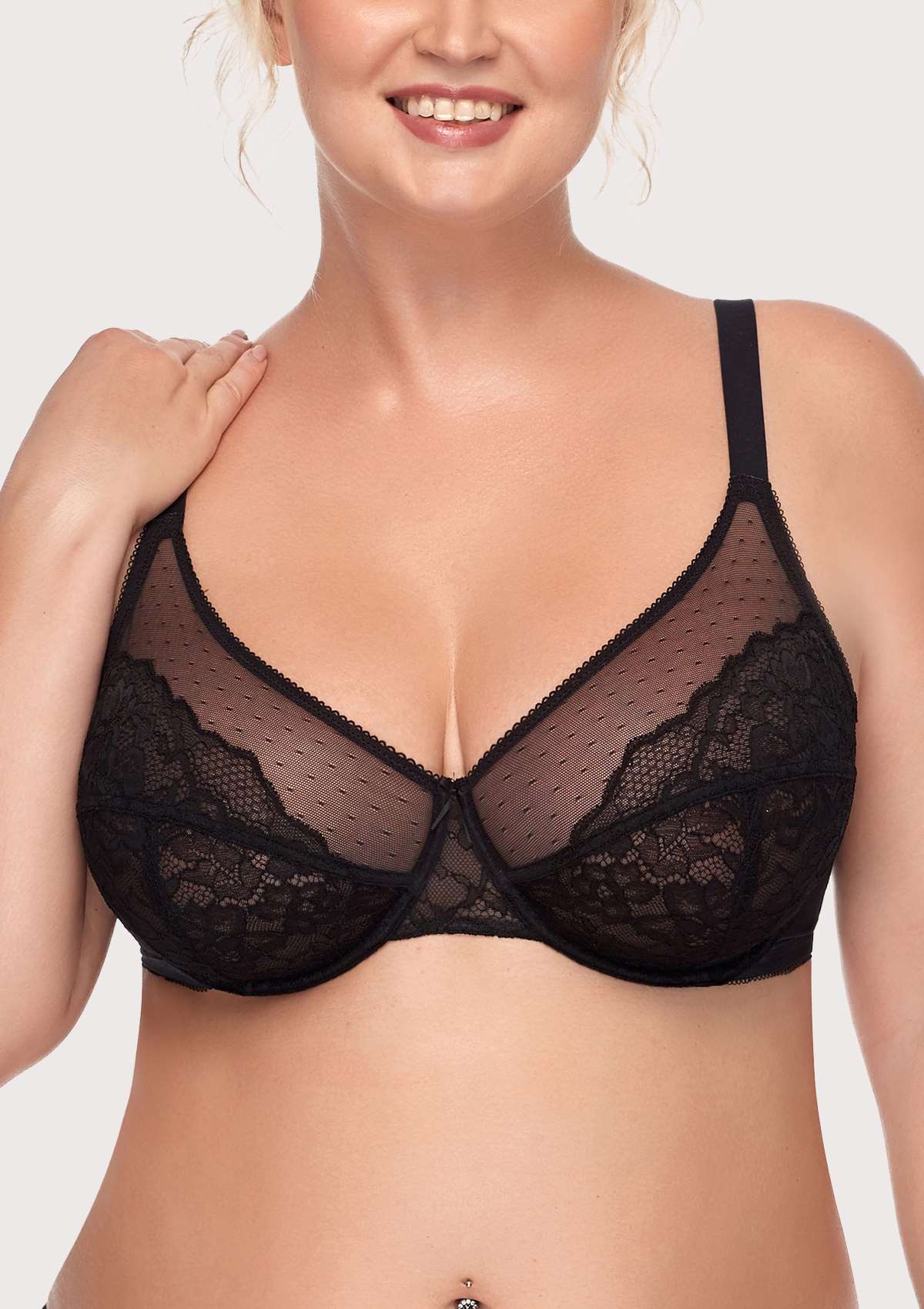 Enchante Black Lace Underwire Bra