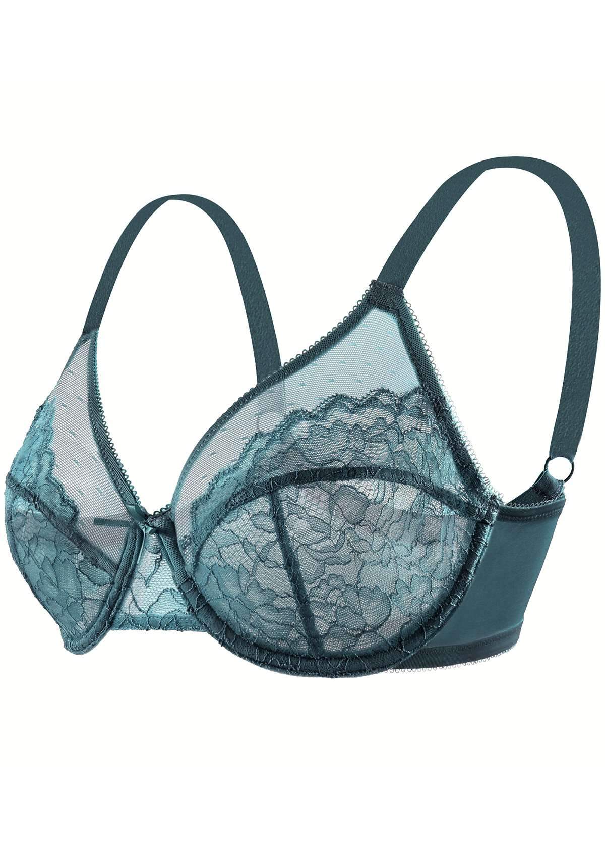 Enchante Lace Blue Unlined Underwire Bra