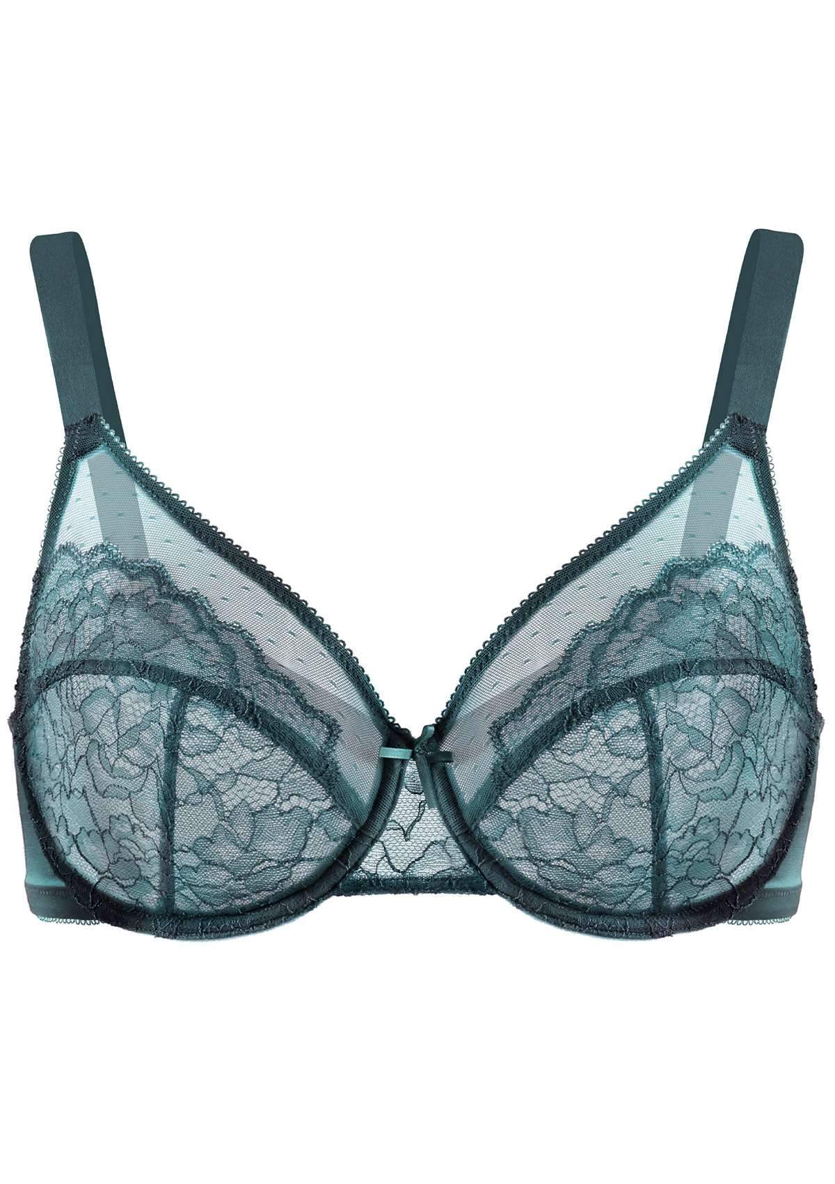 Enchante Lace Blue Unlined Underwire Bra