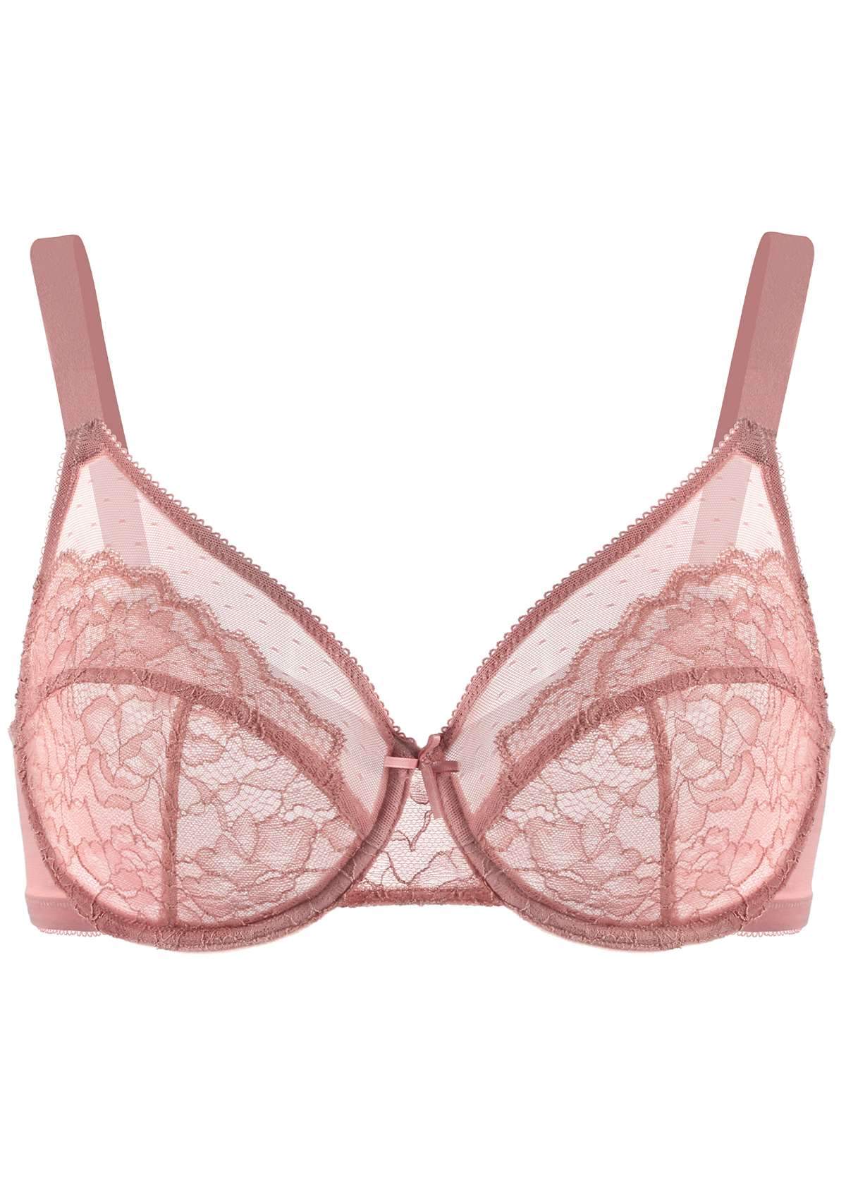 Enchante Light Coral Lace Underwire Bra Set