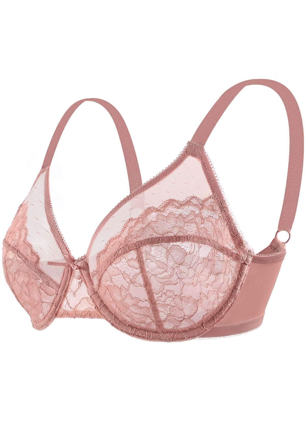 Enchante Light Coral Lace Underwire Bra Set