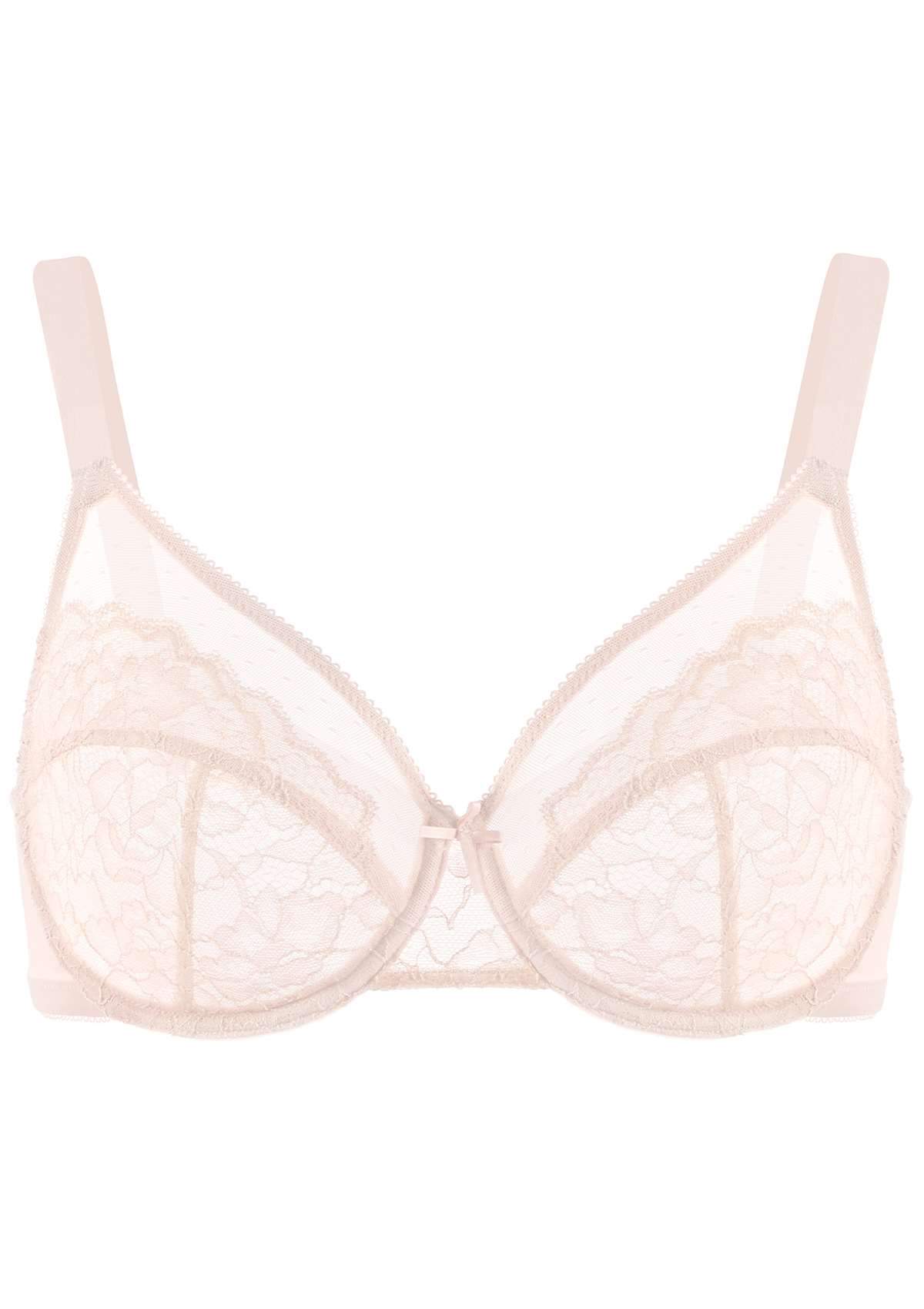 Enchante Dusty Peach Lace Unlined Underwire Bra Set