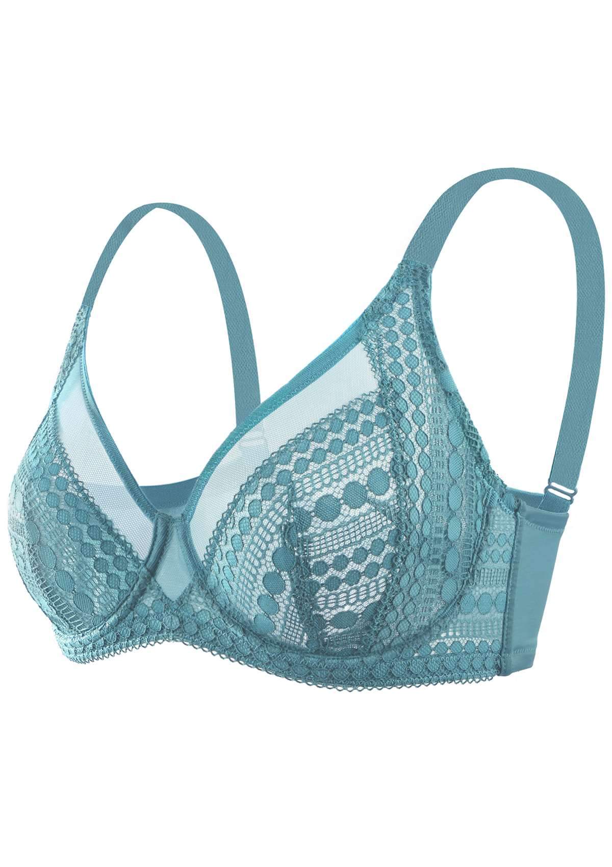 HSIA Polka Dot Sexy Brittany Blue Lace Bra Set