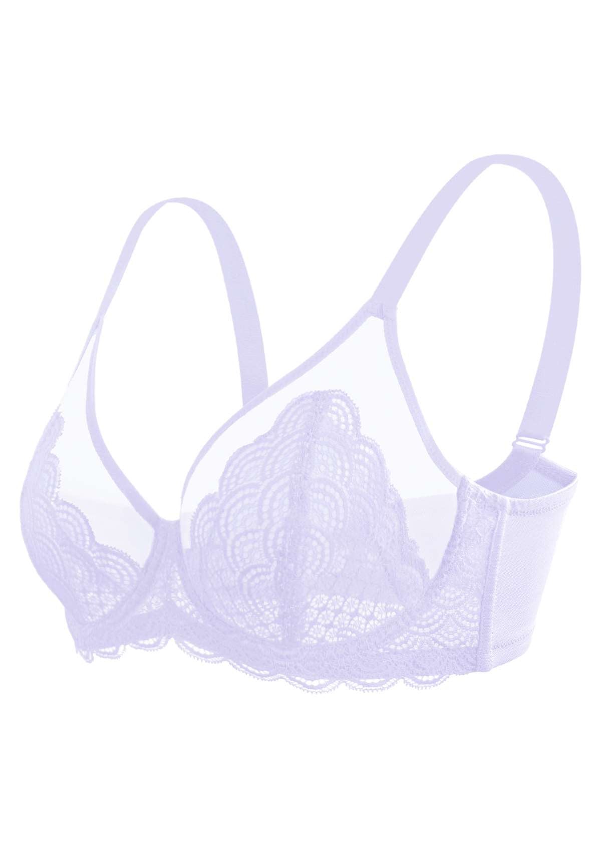 Mermaid Scales Lace Purple Unlined Bra