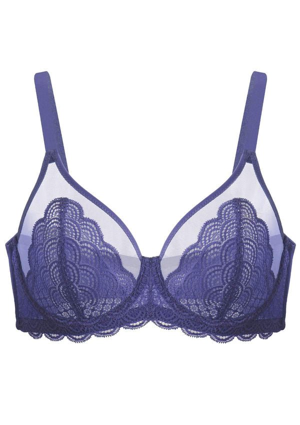 Mermaid Scales Lace Purple Unlined Bra