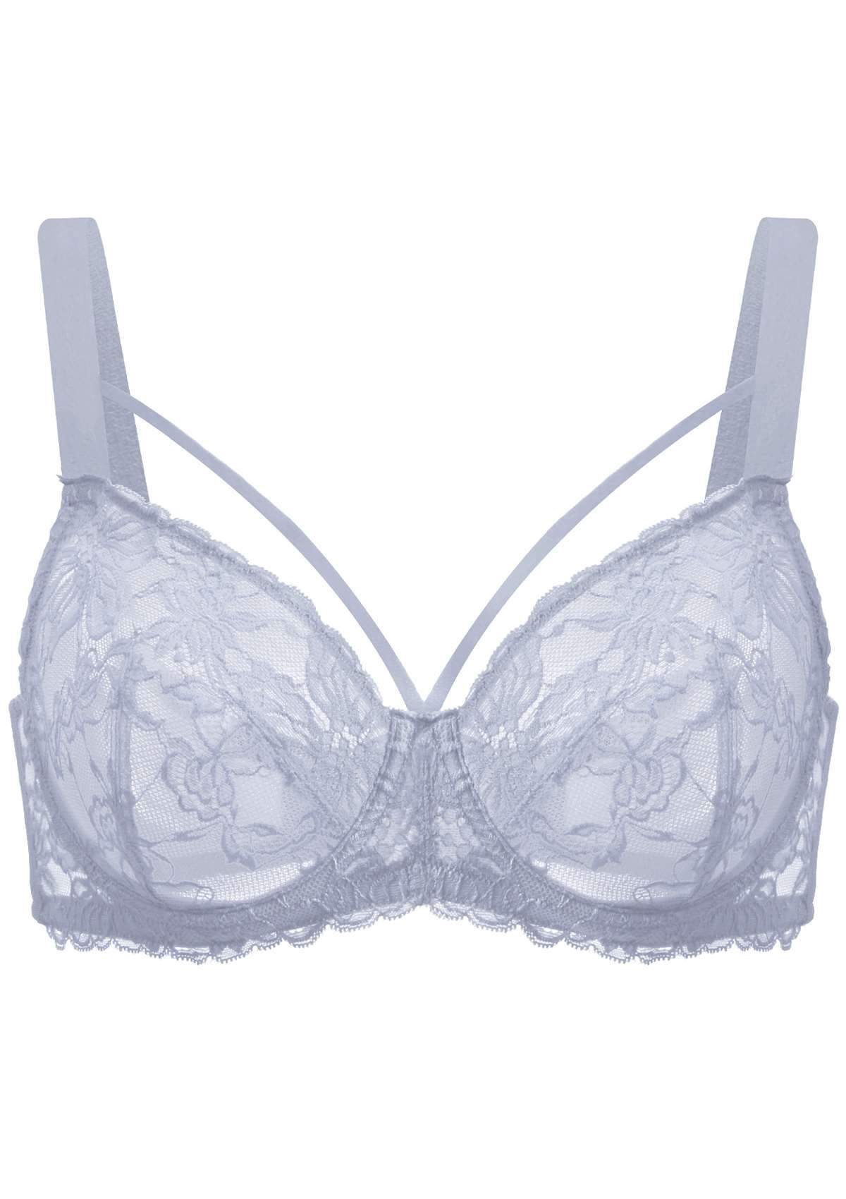 Pretty In Petals Purple Unlined Strappy Lace Underwire Bra