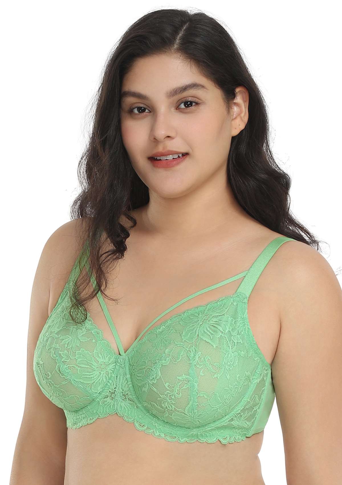 Pretty In Petals Bright Yellow Unlined Strappy Lace Bra