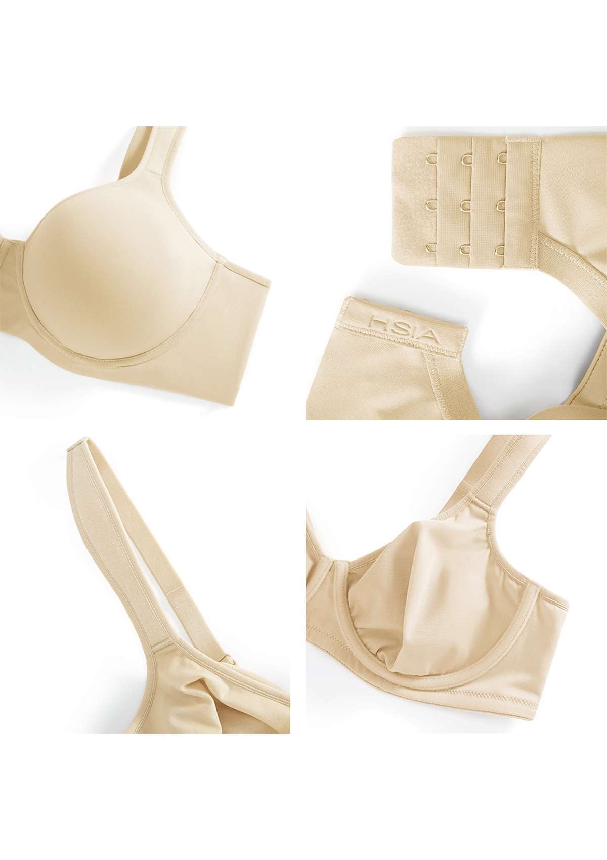 Joan Ultimate Soft Beige T-shirt Unlined Minimizer Bra Set