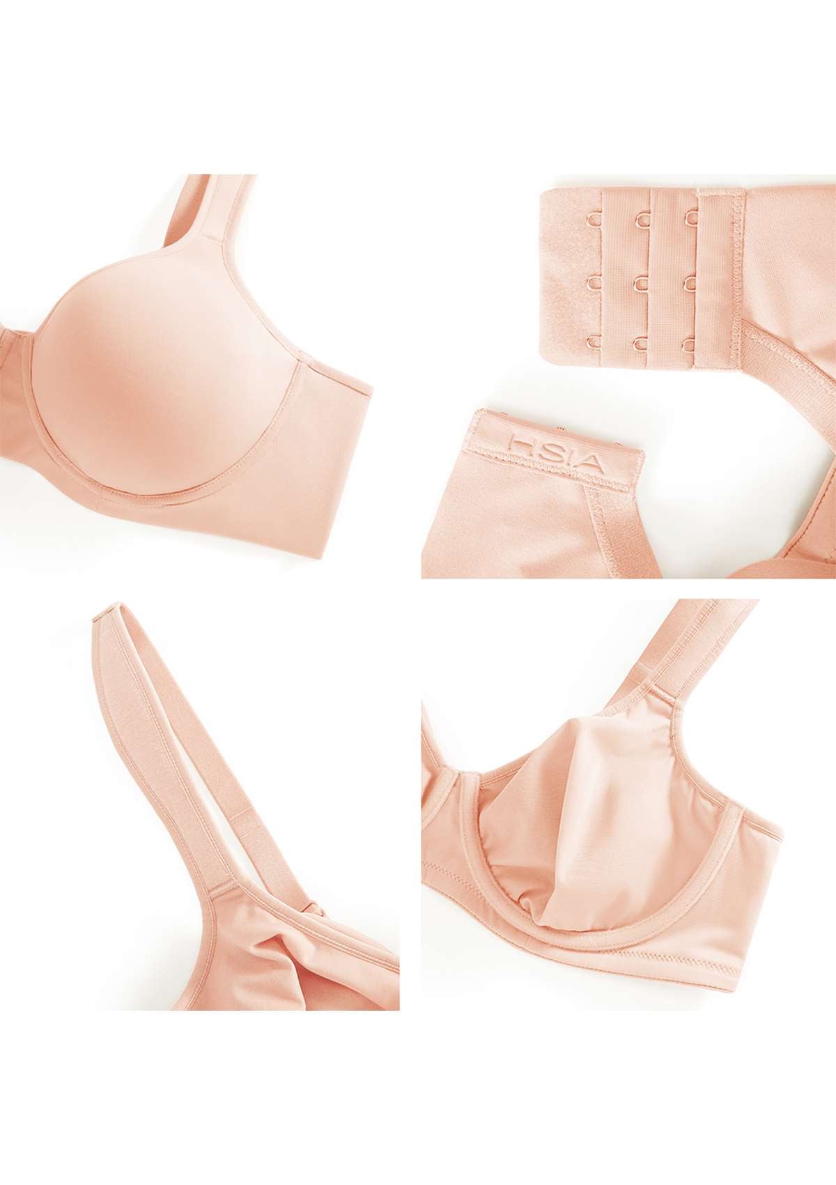 Joan Ultimate Soft Light Pink T-shirt Unlined Minimizer Bra Set