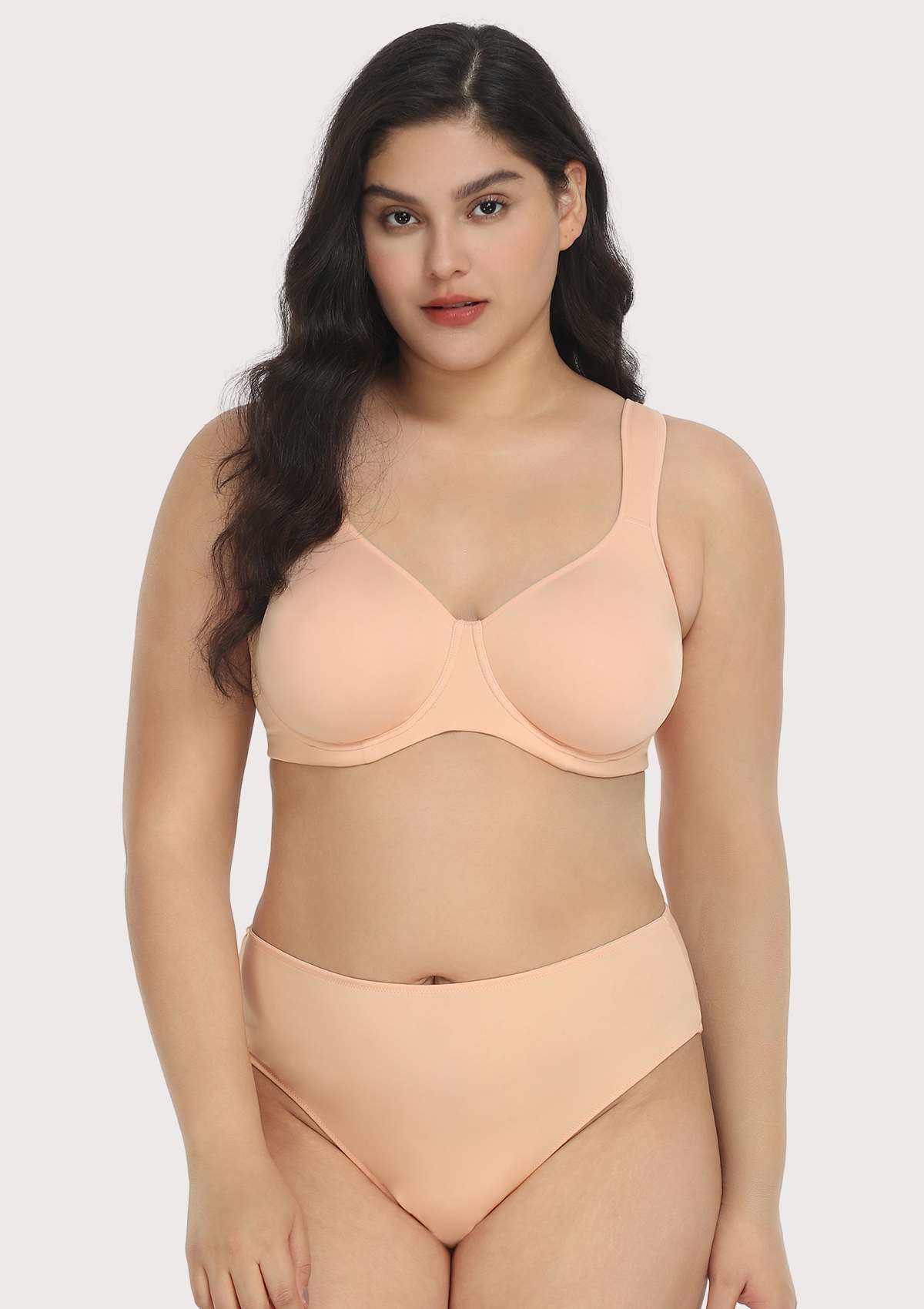 Joan Ultimate Soft Light Pink T-shirt Unlined Minimizer Bra Set