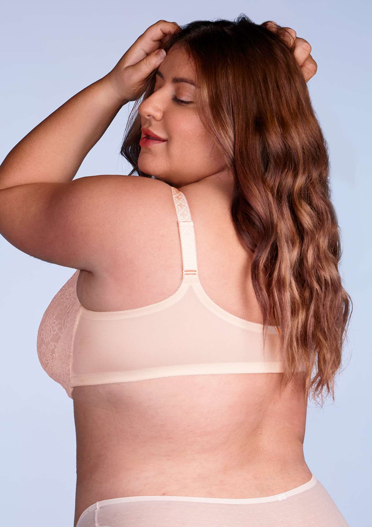 Nymphaea Front-Close Dusty Peach Lace Unlined Underwire Bra