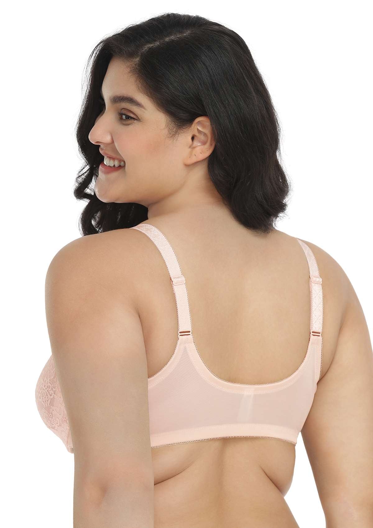 Nymphaea Front-Close Dusty Peach Lace Unlined Underwire Bra